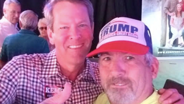 White Nationalist Who Threatened Stacey Abrams' Campaign Poses for Picture with Brian Kemp