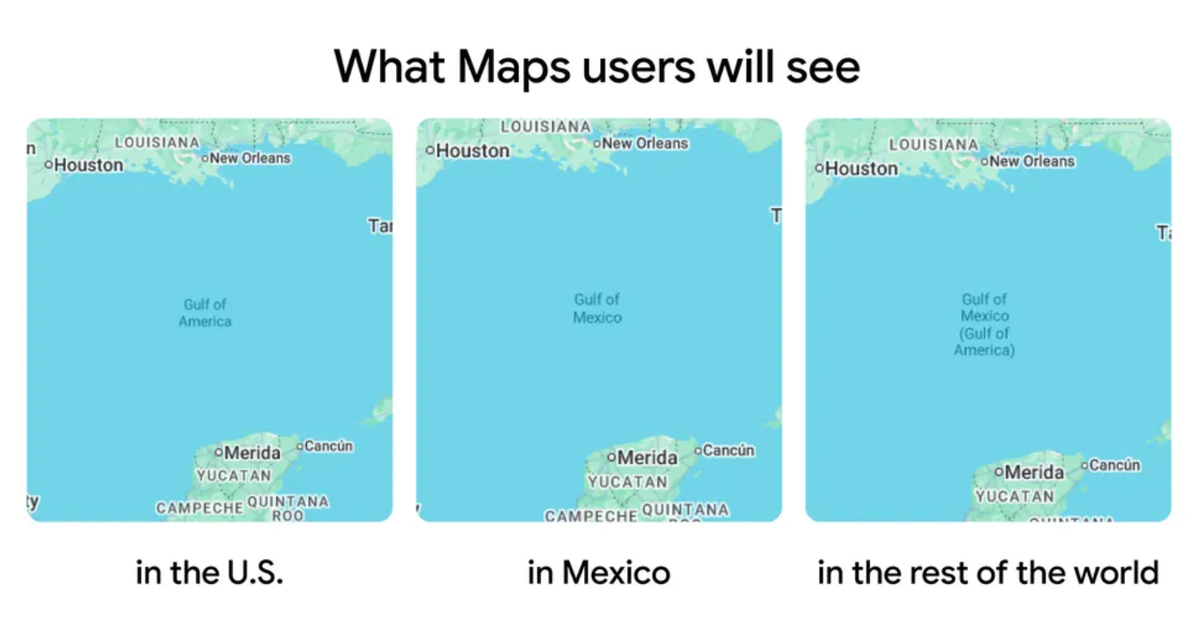 Google Maps now shows Gulf of Mexico as Gulf of America for app users in the U.S.