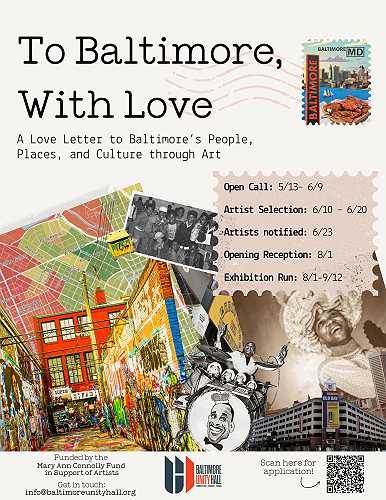 “To Baltimore With Love”: Call for artists - $500 honorarium for selected creators