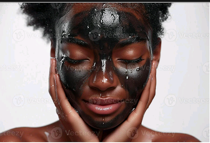 The African Black beauty on a charcoal Paste on